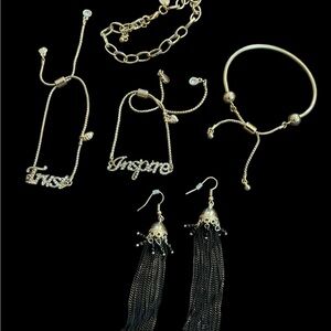 Inspire Gold and Black Jewelry 5 piece collection
